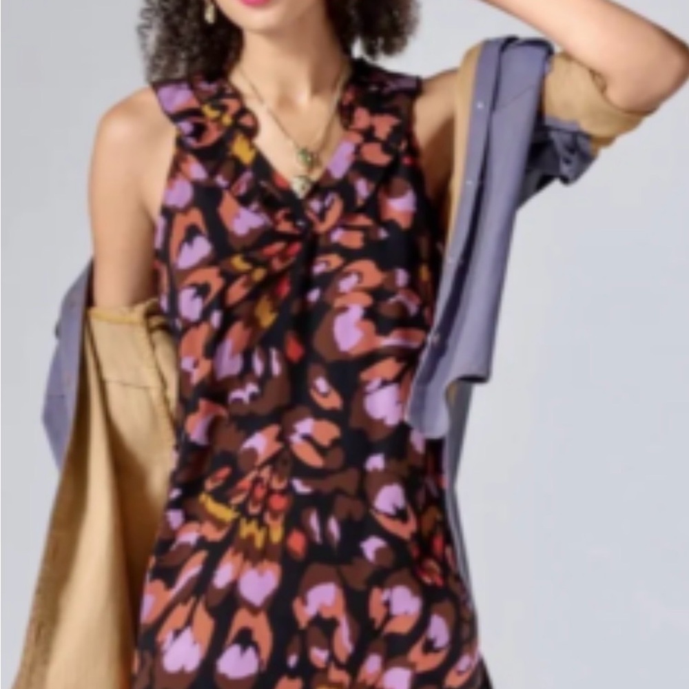 Cabi Monarch Dress XS Vibrant Patterned Sleeveless Dress